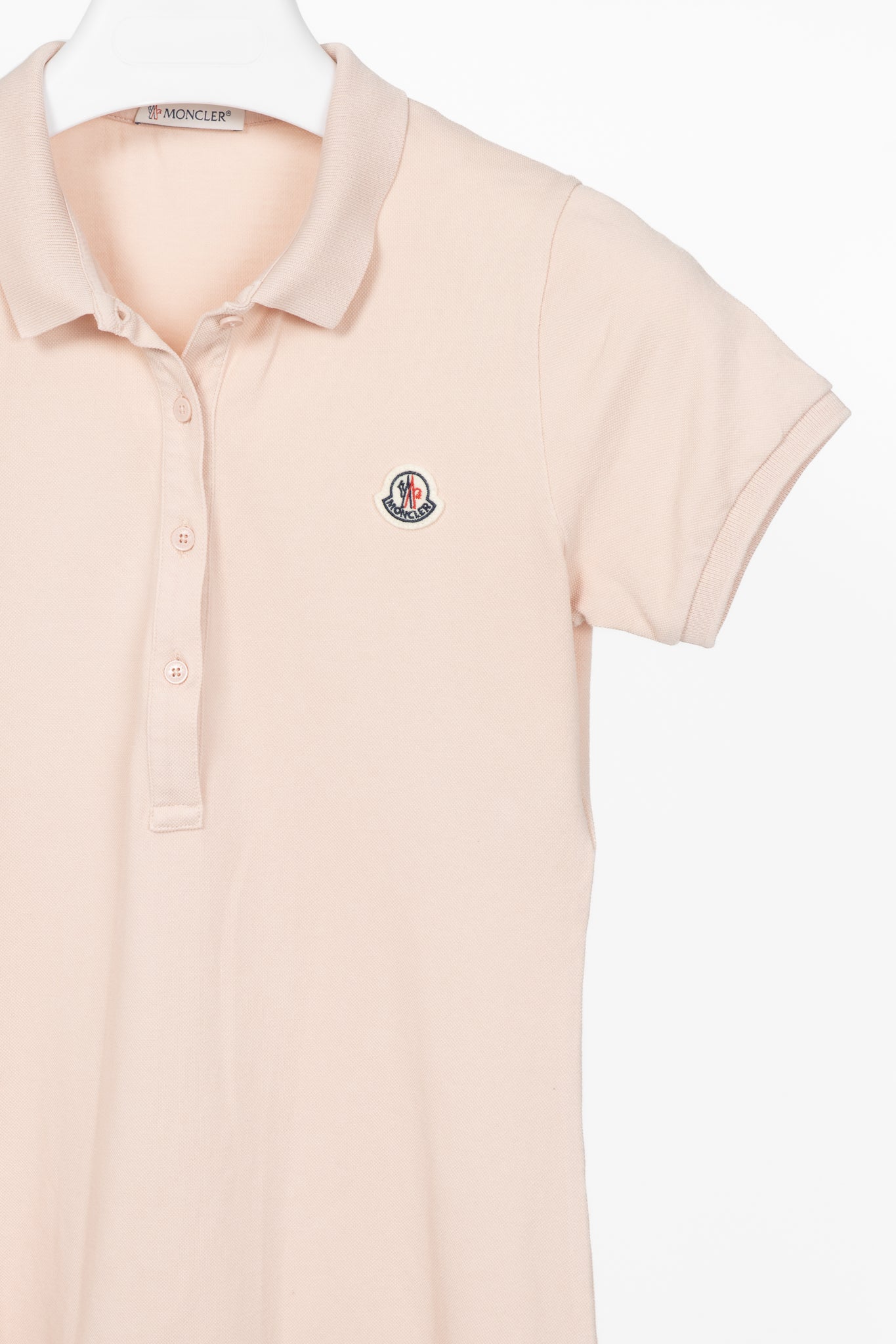 Moncler Pink Cotton-Pique Ruffle-Hem Polo Dress