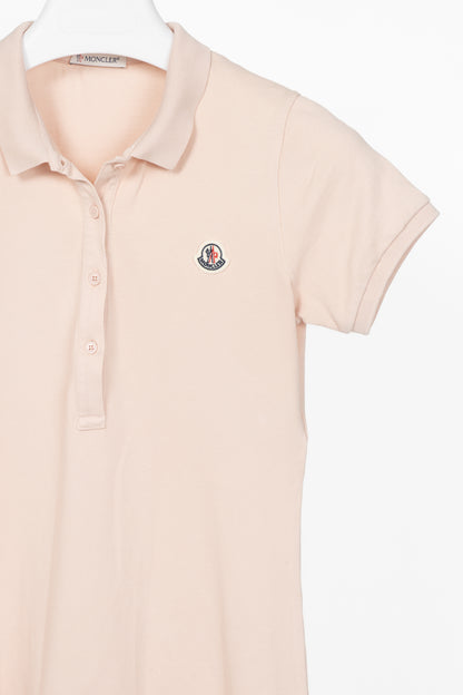 Moncler Pink Cotton-Pique Ruffle-Hem Polo Dress