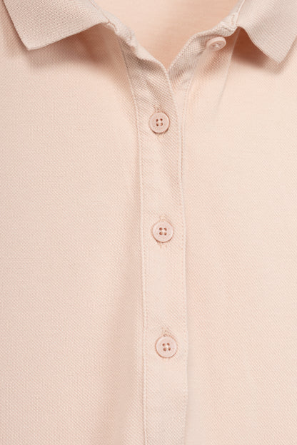 Moncler Pink Cotton-Pique Ruffle-Hem Polo Dress