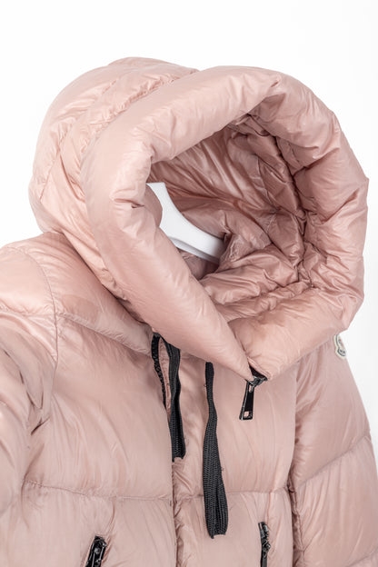 Moncler Serin Pink Quilted Hooded Down Jacket