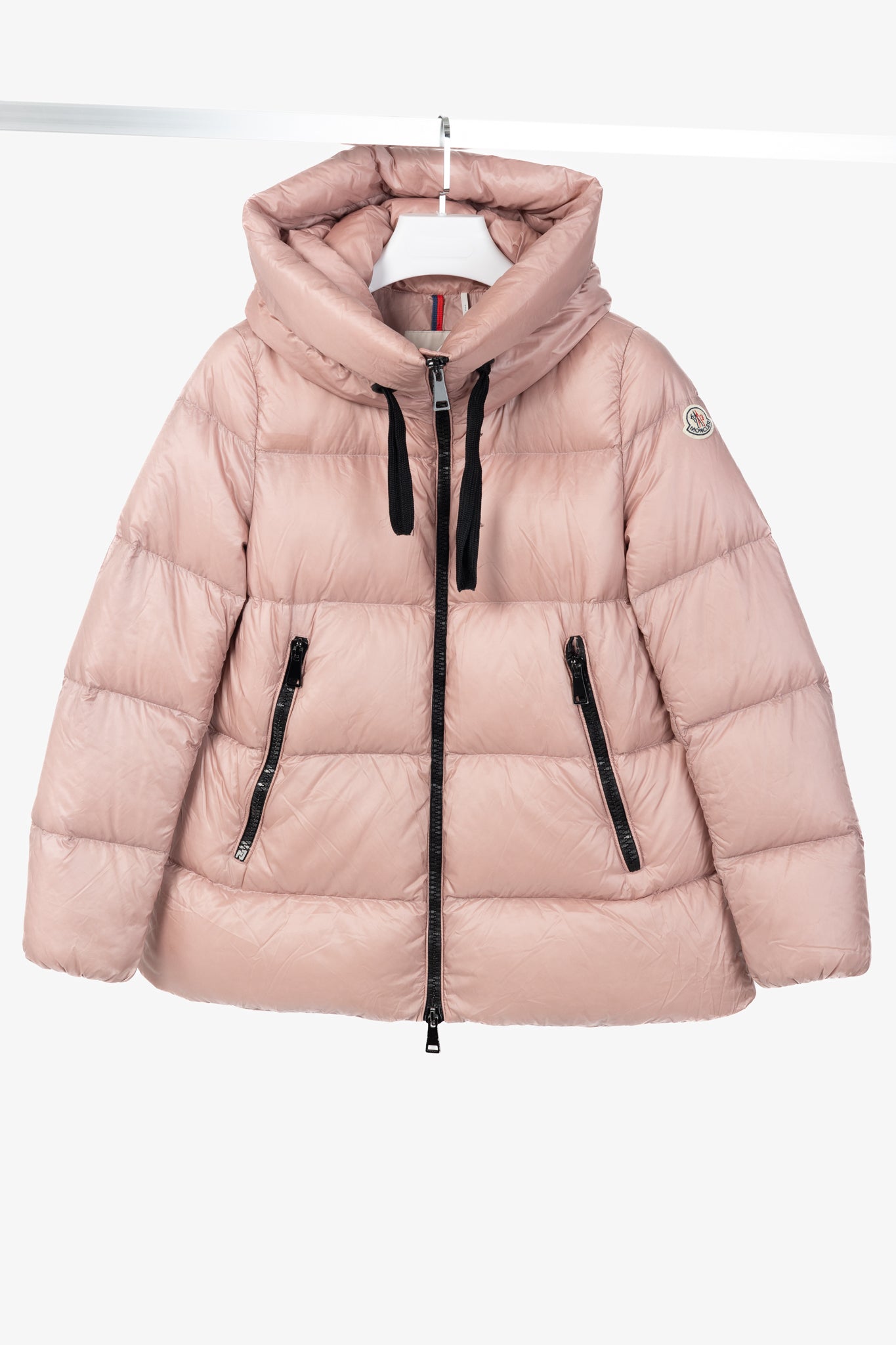 Moncler Serin Pink Quilted Hooded Down Jacket