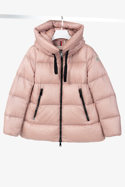 Moncler Serin Pink Quilted Hooded Down Jacket