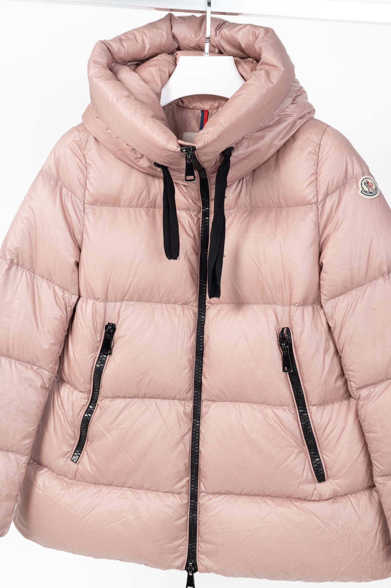 Moncler Serin Pink Quilted Hooded Down Jacket