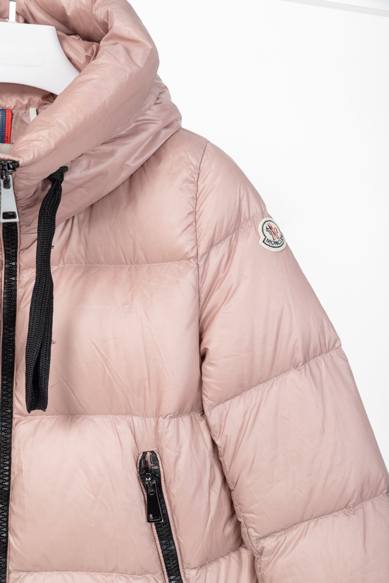 Moncler Serin Pink Quilted Hooded Down Jacket