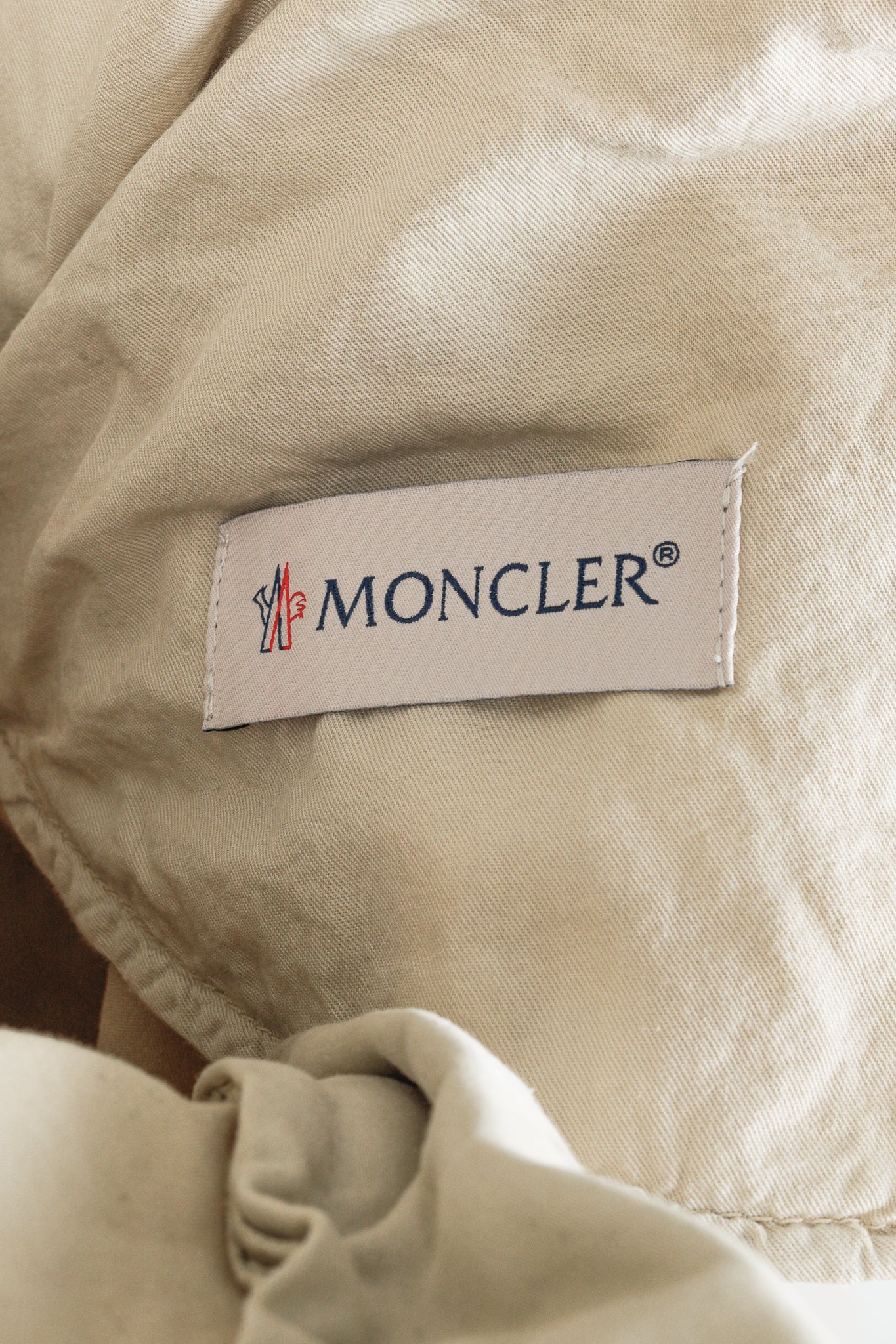 Moncler Light Beige Wide-Leg Stretch-Cotton Cargo Trousers