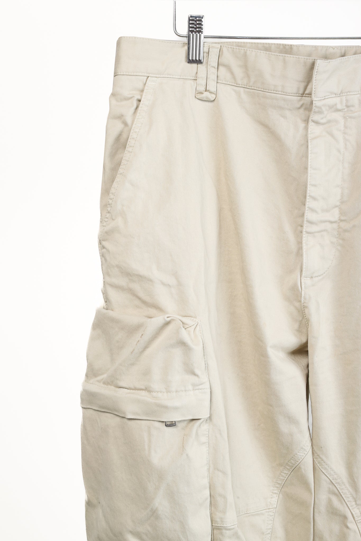 Moncler Light Beige Wide-Leg Stretch-Cotton Cargo Trousers