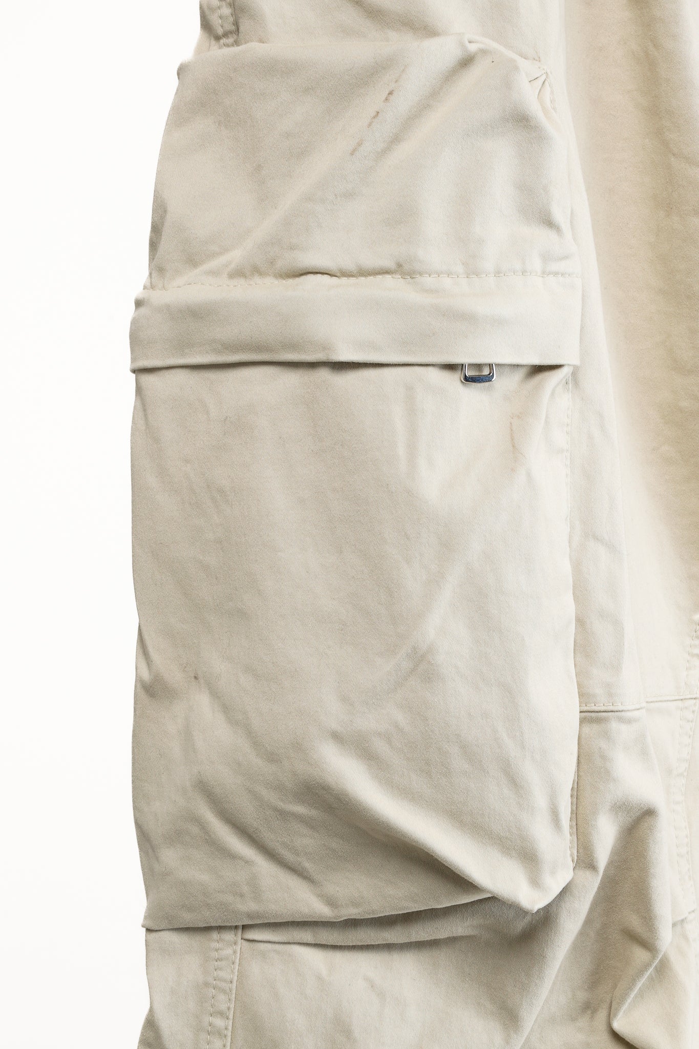 Moncler Light Beige Wide-Leg Stretch-Cotton Cargo Trousers