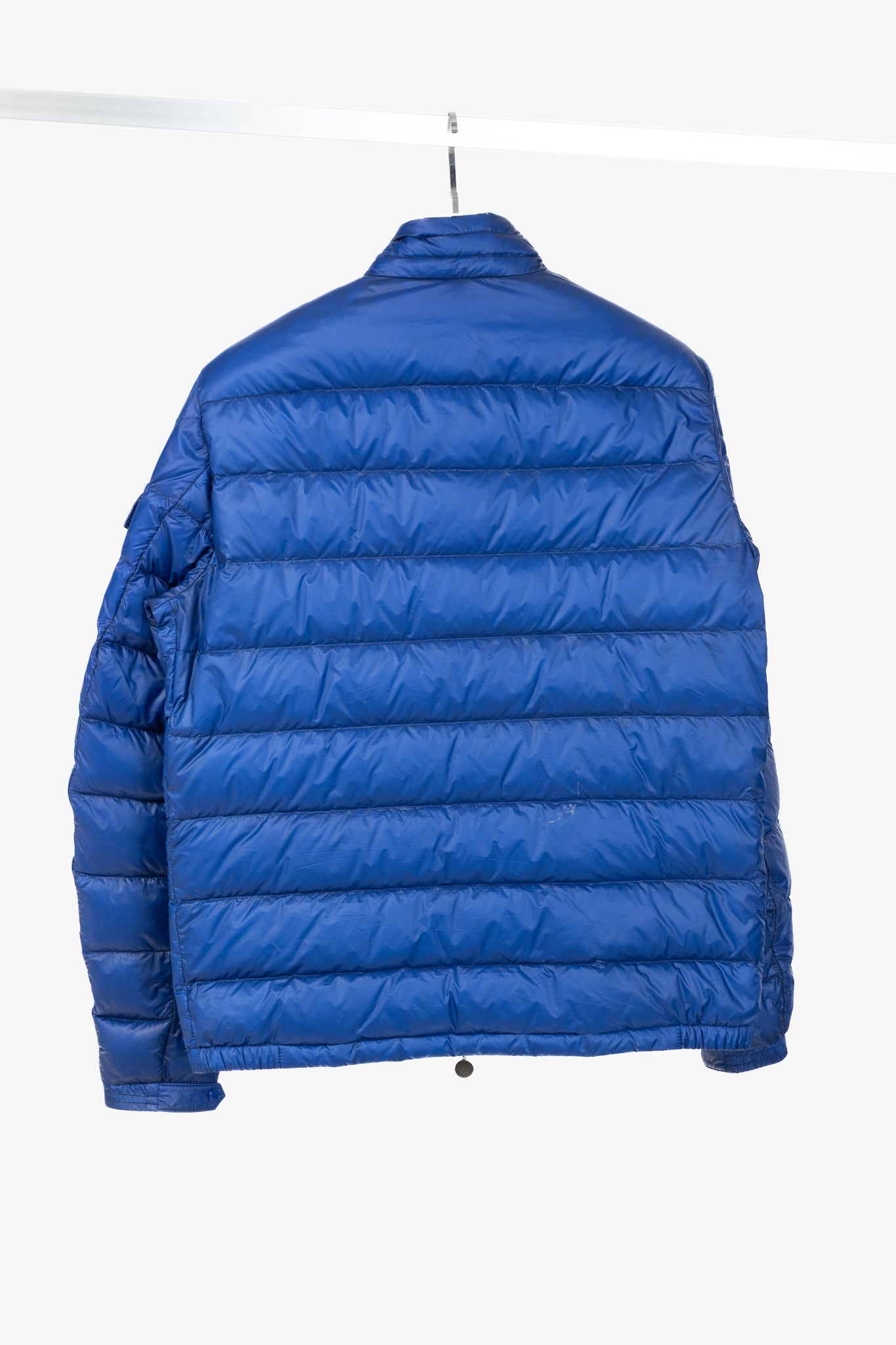 Moncler Longue Saison Agay Blue Quilted-Nylon Puffer Jacket