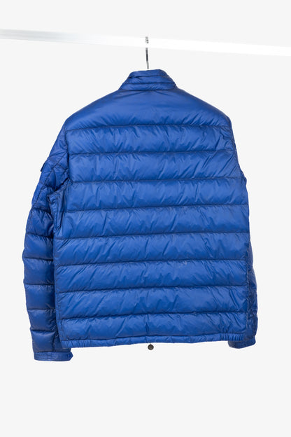 Moncler Longue Saison Agay Blue Quilted-Nylon Puffer Jacket
