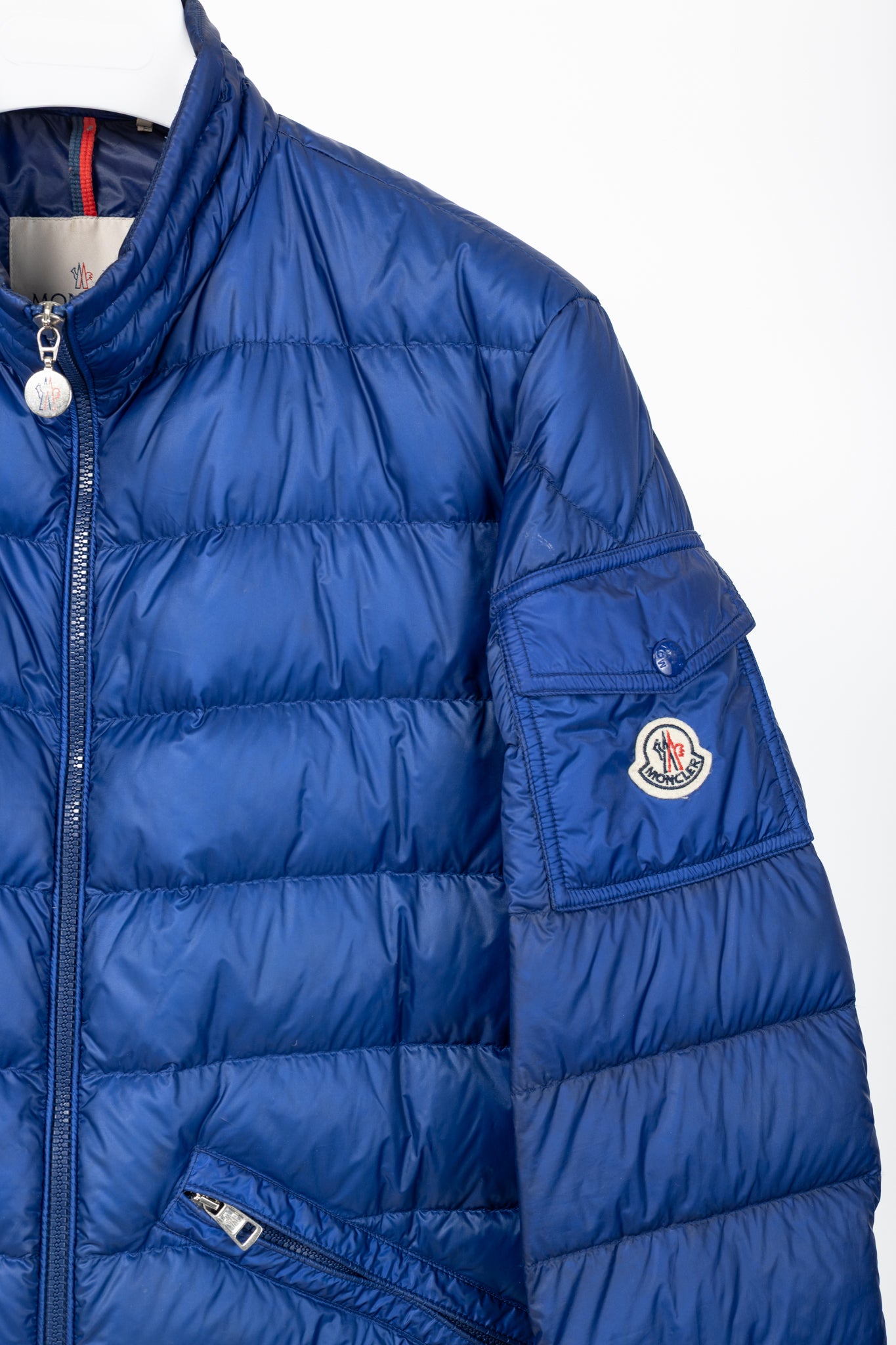 Moncler Longue Saison Agay Blue Quilted-Nylon Puffer Jacket