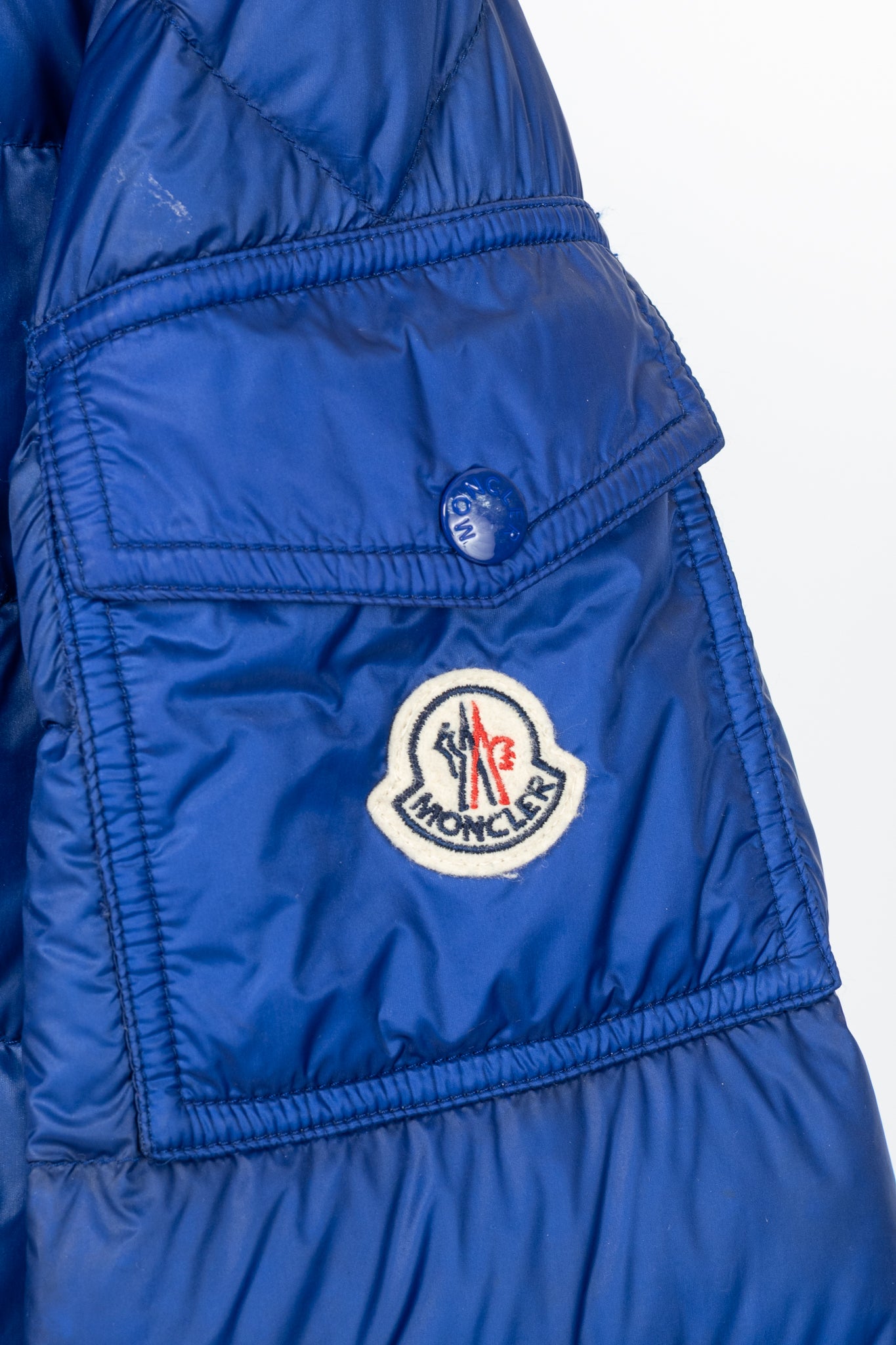Moncler Longue Saison Agay Blue Quilted-Nylon Puffer Jacket