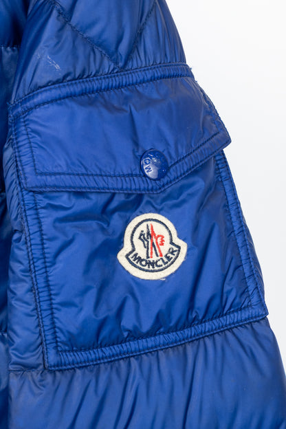 Moncler Longue Saison Agay Blue Quilted-Nylon Puffer Jacket