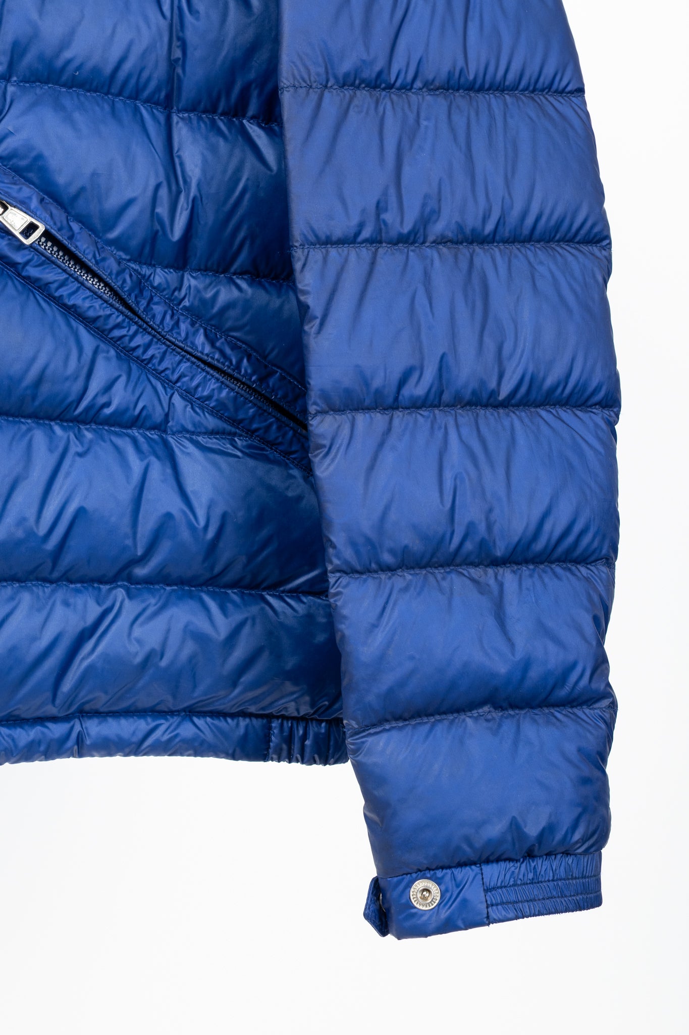 Moncler Longue Saison Agay Blue Quilted-Nylon Puffer Jacket