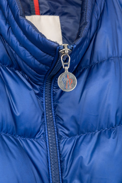 Moncler Longue Saison Agay Blue Quilted-Nylon Puffer Jacket