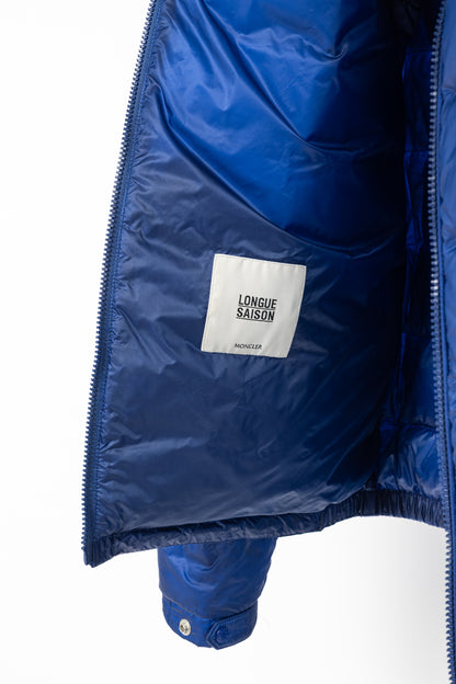 Moncler Longue Saison Agay Blue Quilted-Nylon Puffer Jacket