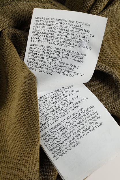 Moncler Maglia Polo Manica Corta Khaki Tricolour-Trimmed Organic Cotton Polo Shirt