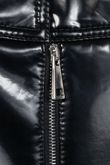 Moncler Genius 2 Moncler 1952 Black Faux-Leather A-Line Midi Skirt