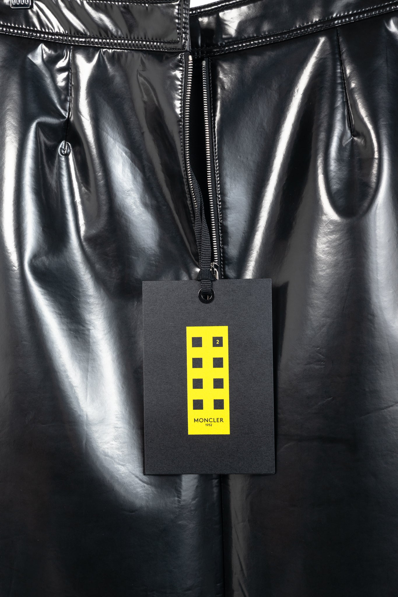 Moncler Genius 2 Moncler 1952 Black Faux-Leather A-Line Midi Skirt