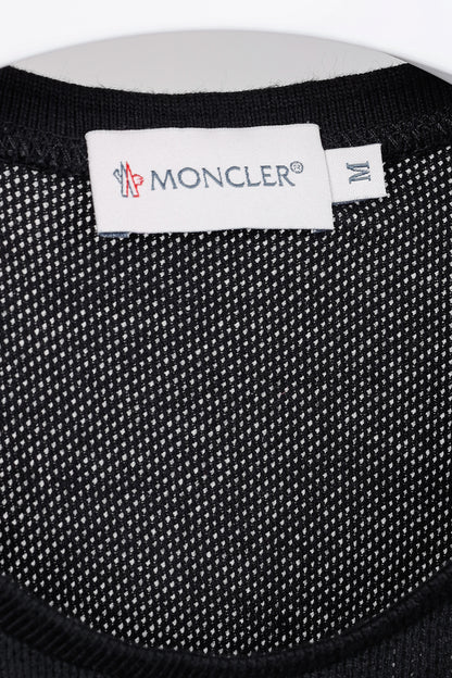 Moncler Black Cotton Ruffled Peplum T-Shirt