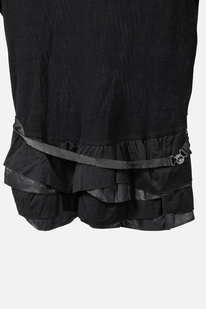 Moncler Black Cotton Ruffled Peplum T-Shirt