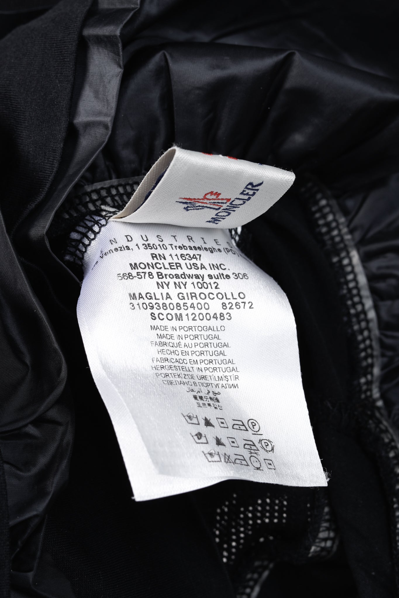 Moncler Black Cotton Ruffled Peplum T-Shirt