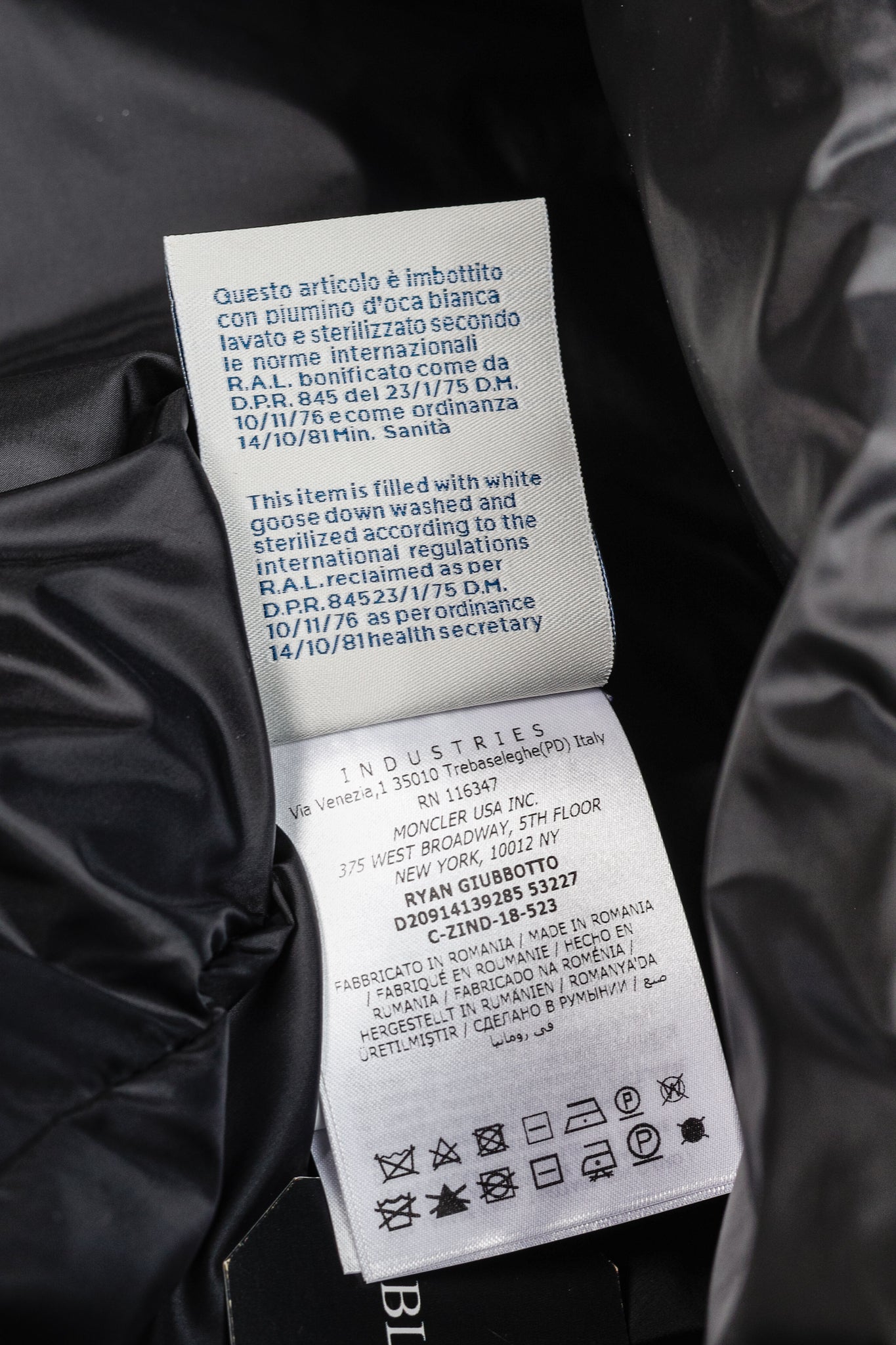 Moncler Ryan Charcoal Nylon & Wool Hooded Down Jacket