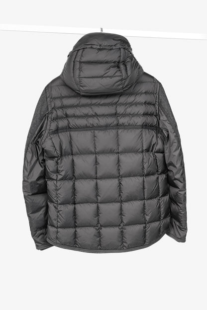 Moncler Ryan Charcoal Nylon & Wool Hooded Down Jacket