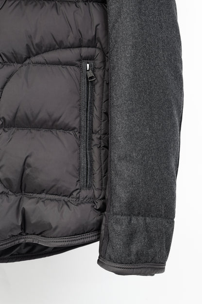 Moncler Ryan Charcoal Nylon & Wool Hooded Down Jacket