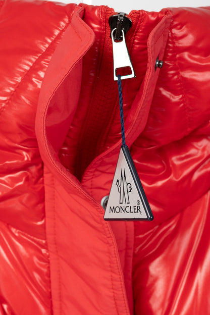 Moncler Etival Red Quilted Hooded Down Jacket
