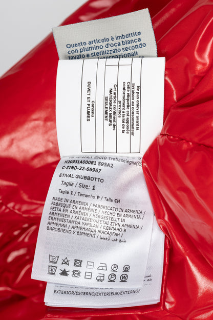 Moncler Etival Red Quilted Hooded Down Jacket