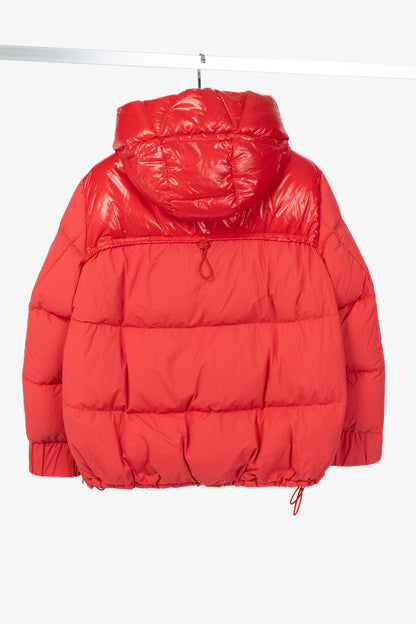 Moncler Etival Red Quilted Hooded Down Jacket