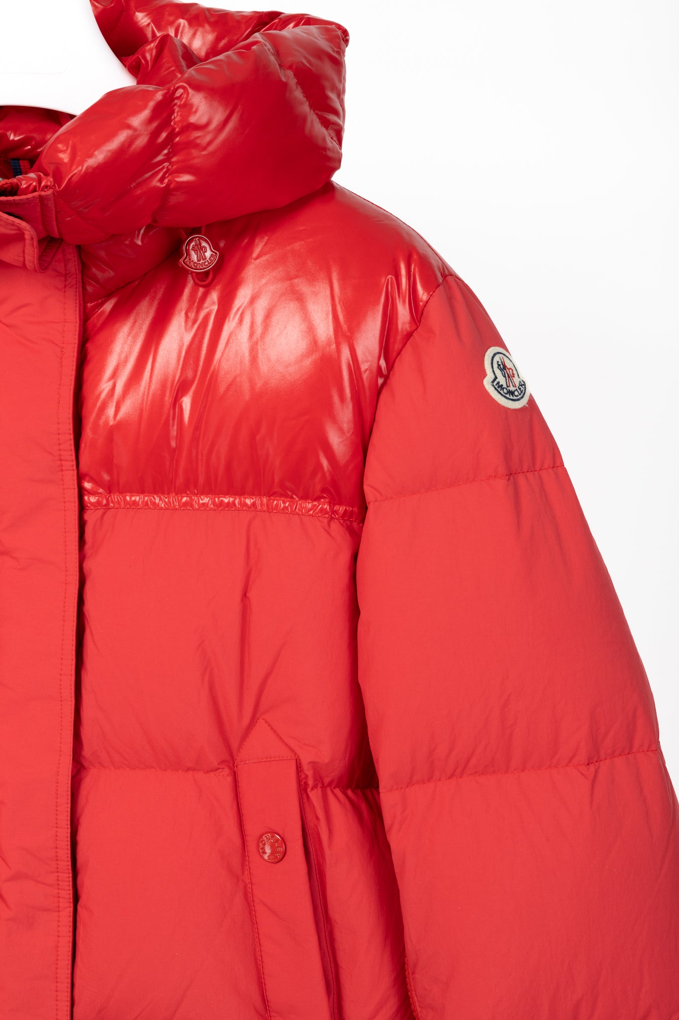 Moncler Etival Red Quilted Hooded Down Jacket