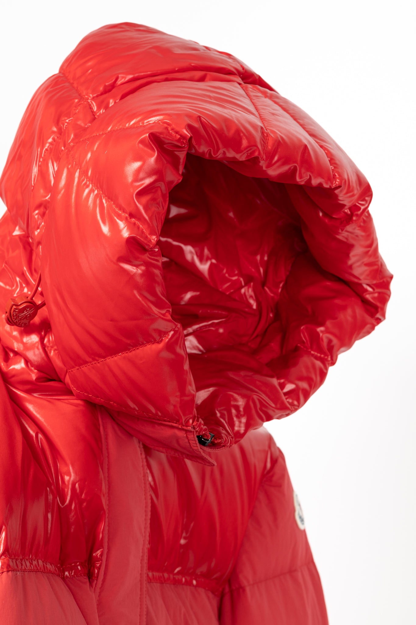 Moncler Etival Red Quilted Hooded Down Jacket