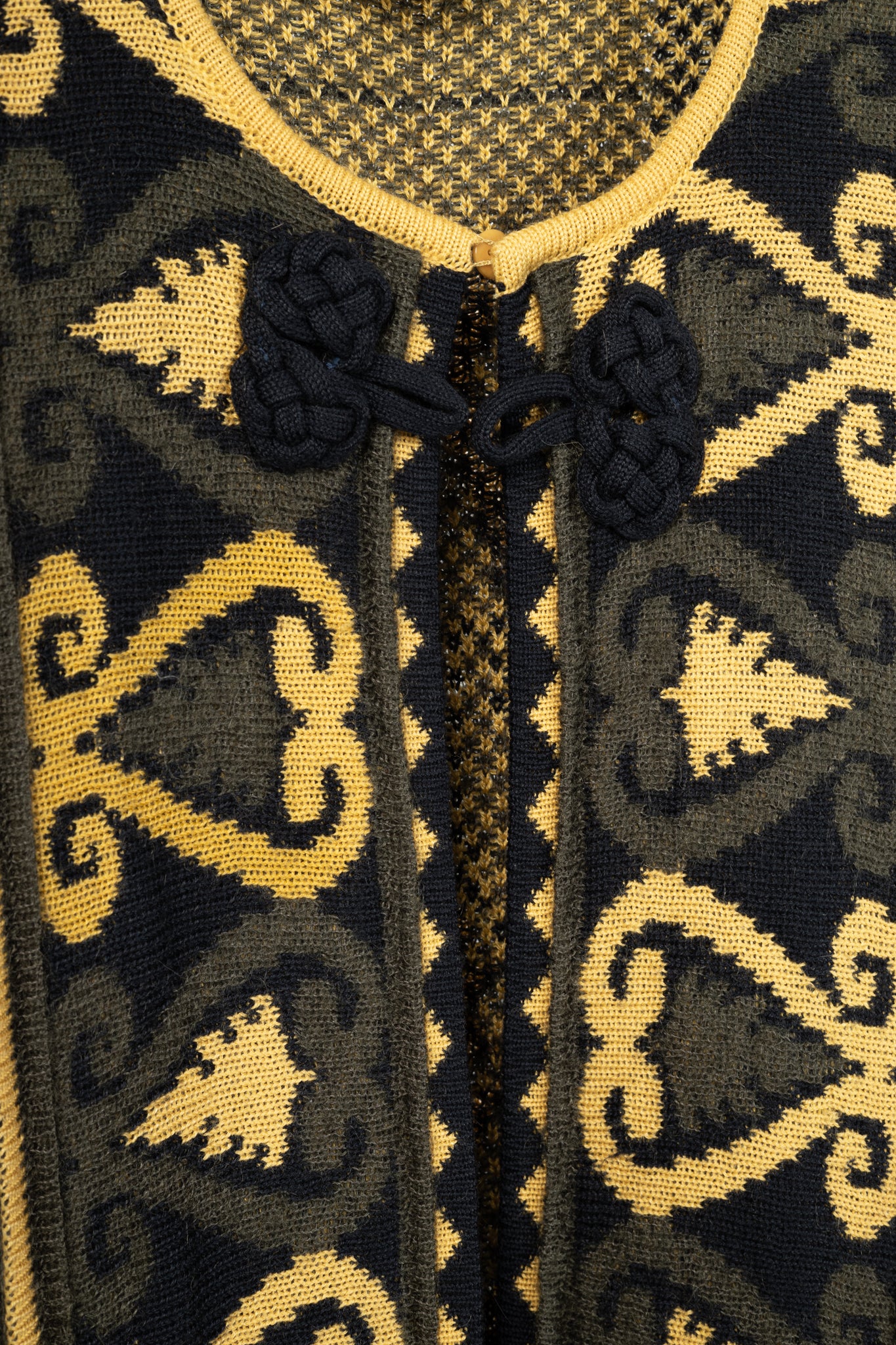 Mondi Green & Black Plaid Wool-Blend Mid-Length Cardigan