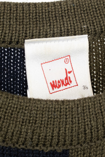 Mondi Green & Black Checkered Wool-Blend Sweater