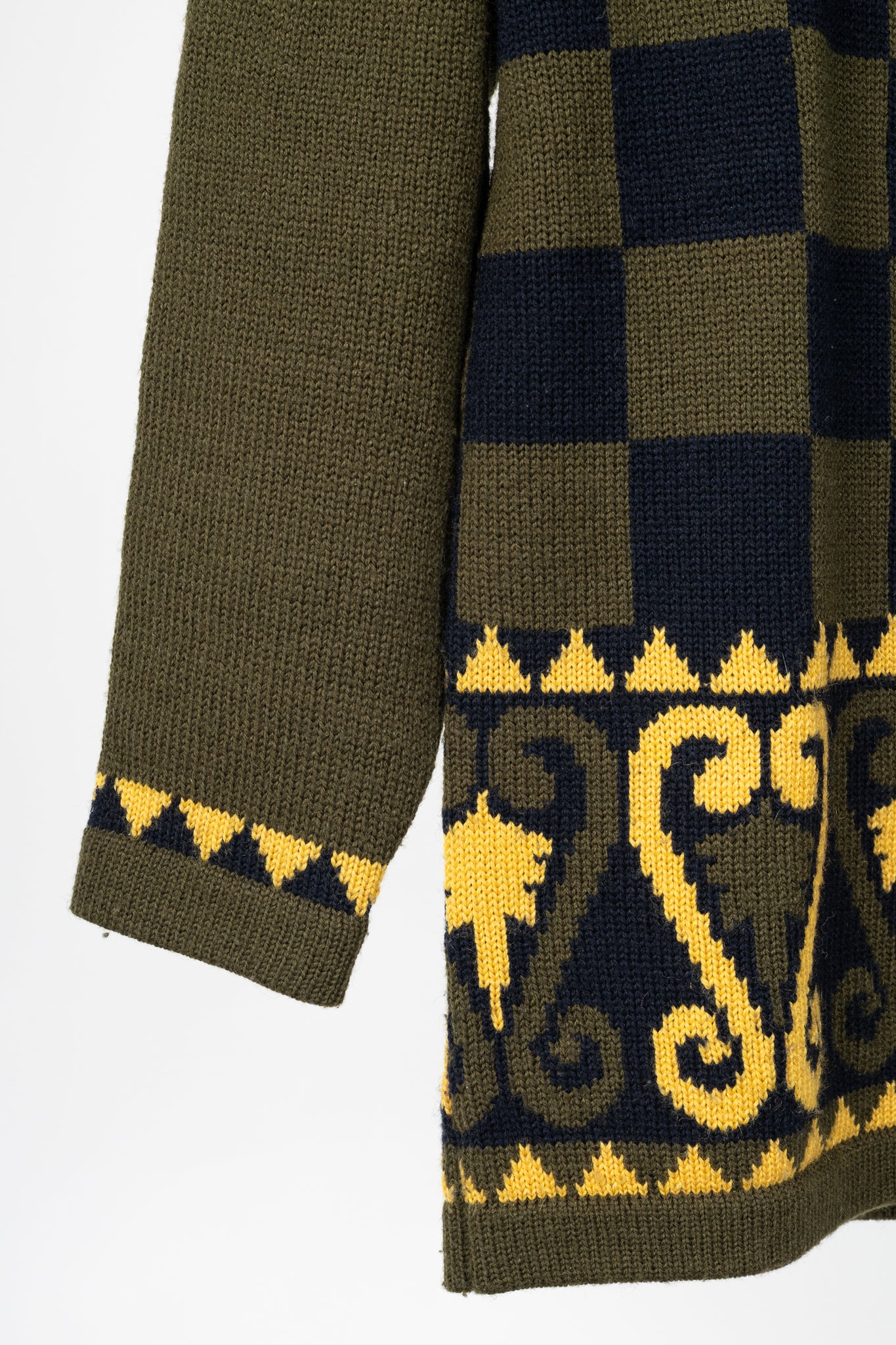 Mondi Green & Black Checkered Wool-Blend Sweater