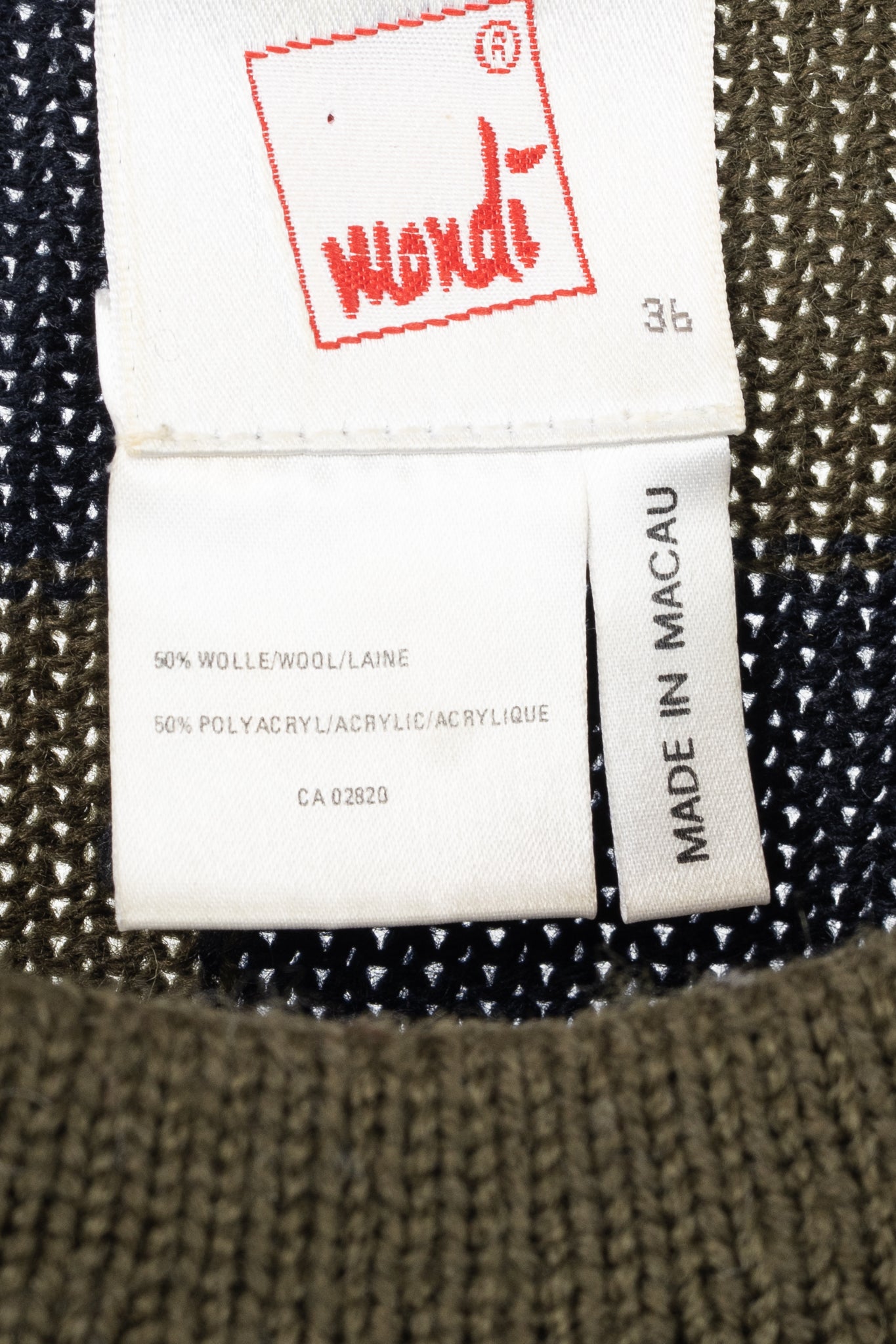 Mondi Green & Black Checkered Wool-Blend Sweater
