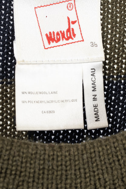 Mondi Green & Black Checkered Wool-Blend Sweater