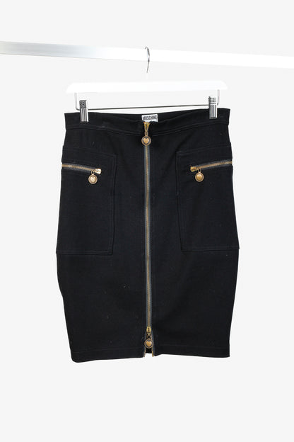 Moschino Jeans Black Double Zip Skirt