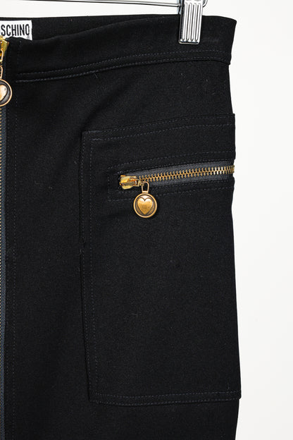 Moschino Jeans Black Double Zip Skirt