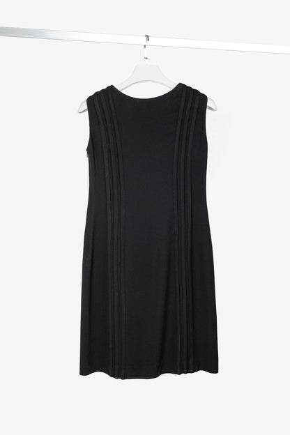 Moschino Cheap and Chic Black Tonal-Piping Sleeveless Dress
