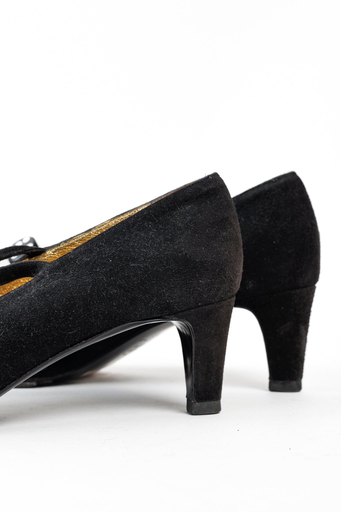 Moschino Vintage Black Suede Lucky Dice Pumps