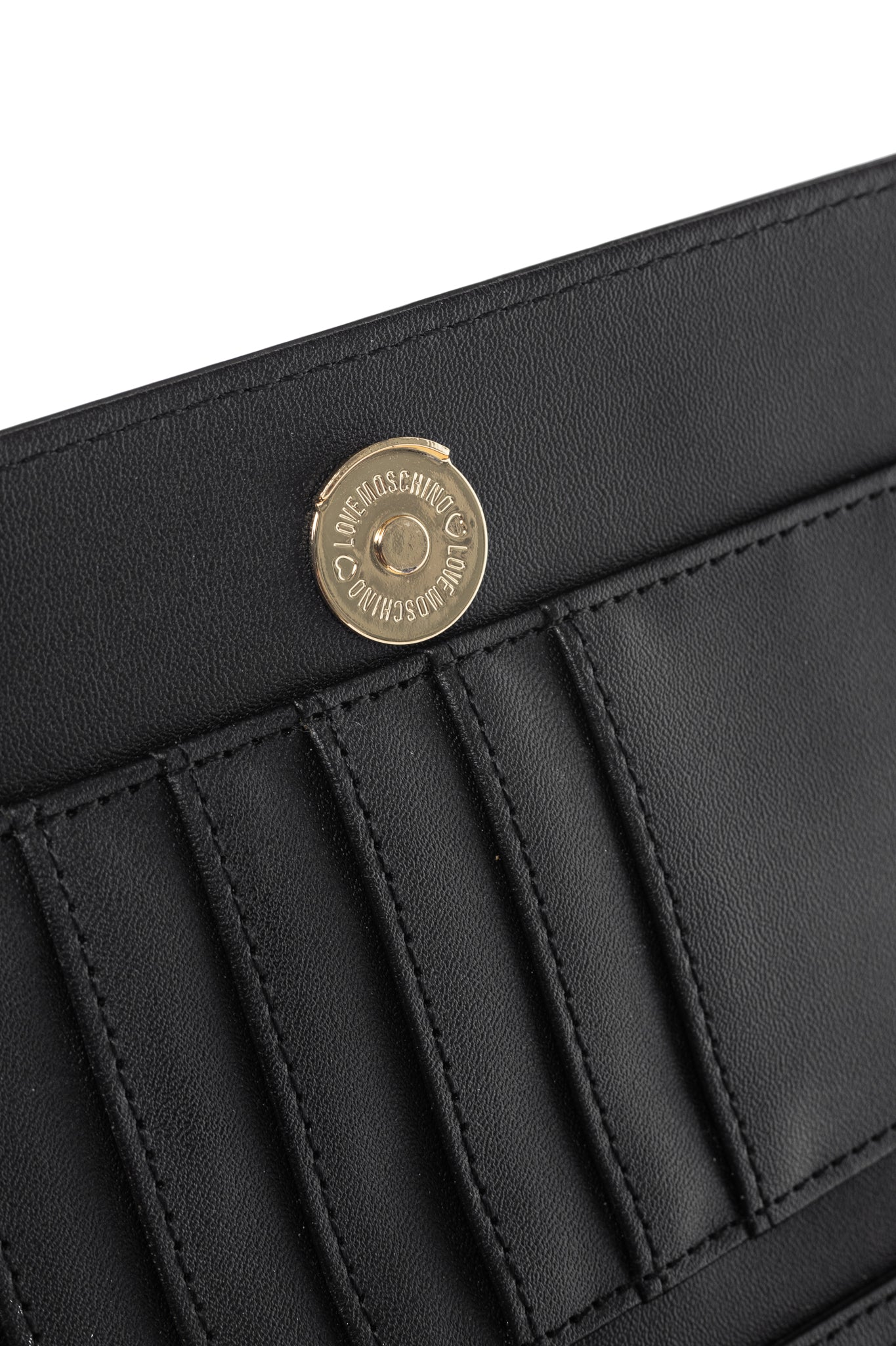 Love Moschino Black Croc-Embossed Faux-Leather Flap Crossbody