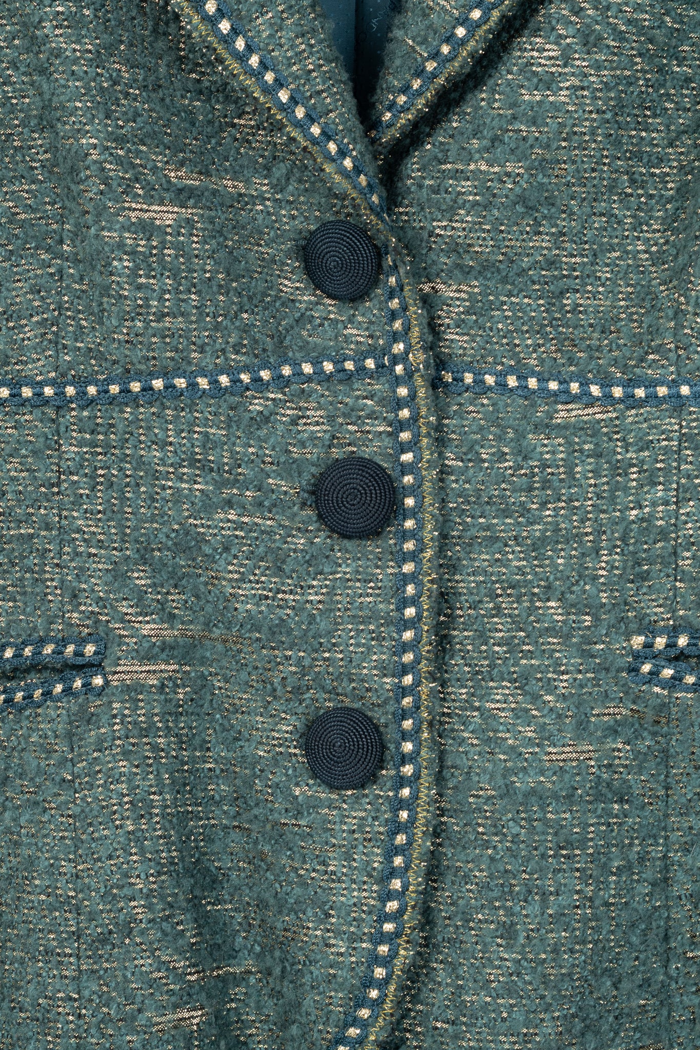 Moschino Cheap and Chic Metallic Green Boucle-Wool Blazer
