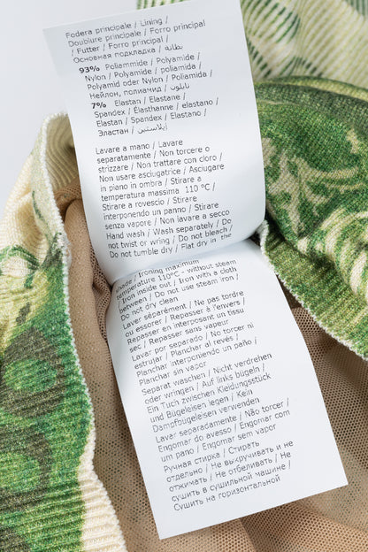 Moschino AW/19 Green Wool Money-Print Ruched Skirt