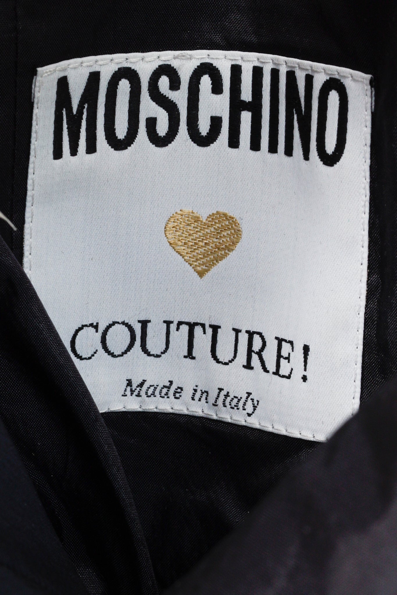 Moschino Couture Gold Star Bustier Woolen Navy Dress