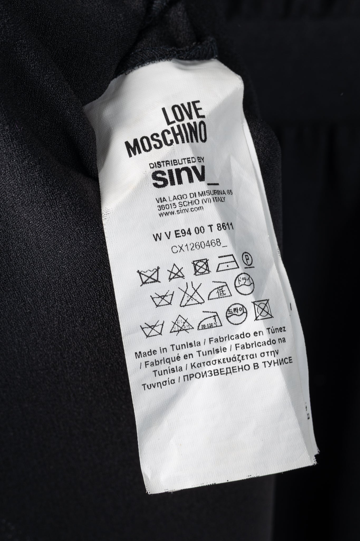 Love Moschino Black Crepe "Love"-Necklace Mini Dress