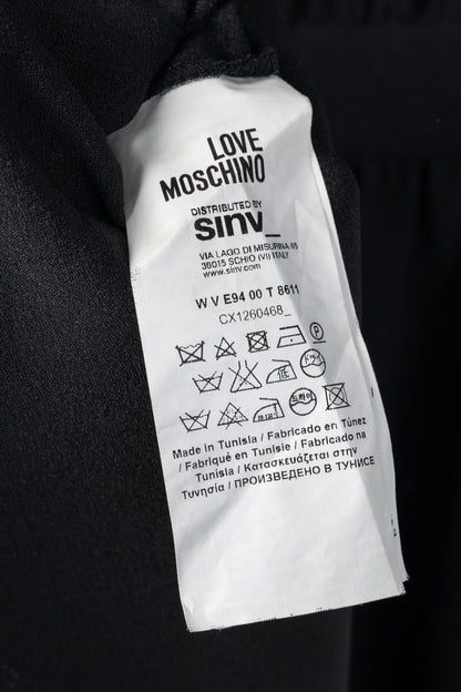 Love Moschino Black Crepe "Love"-Necklace Mini Dress