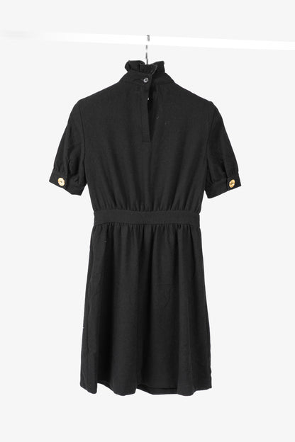 Love Moschino Black Crepe "Love"-Necklace Mini Dress