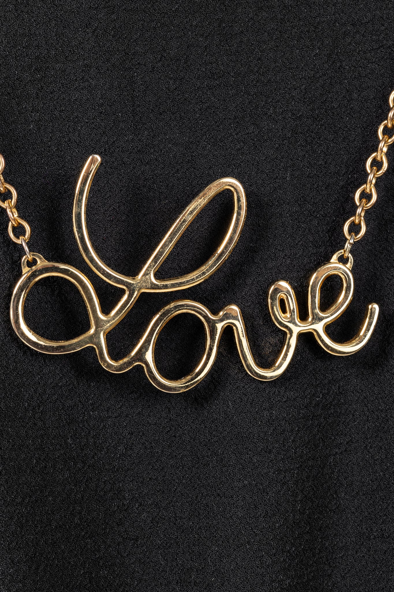 Love Moschino Black Crepe "Love"-Necklace Mini Dress